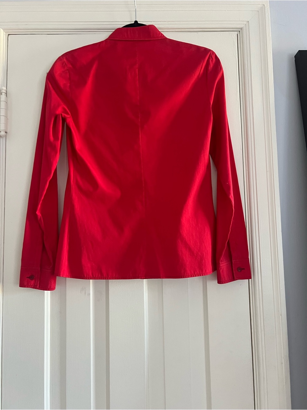 Miu Miu Vibrant Red Button-Down Long Sleeve Shirt - Picture 5 of 9